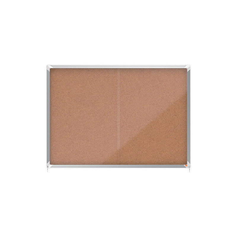 NOBO Vitrine d'affichage en liège porte coulissante Premium Plus, fermeture à clé, capacité 18 flles, A4