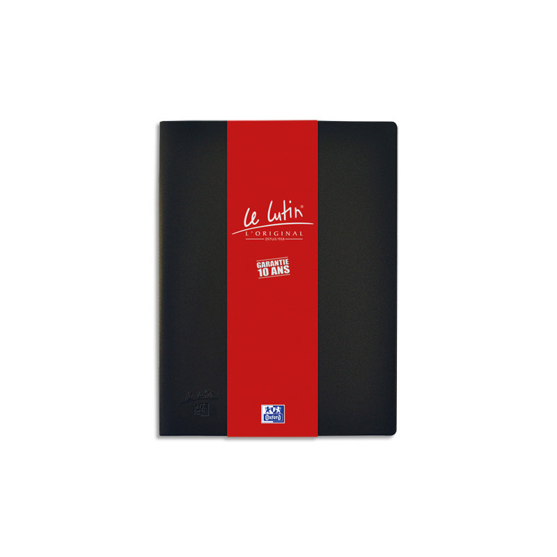 OXFORD Protège-documents LUTIN ORIGINAL 160 vues, 80 pochettes. En PVC opaque. Format A4. Coloris Noir