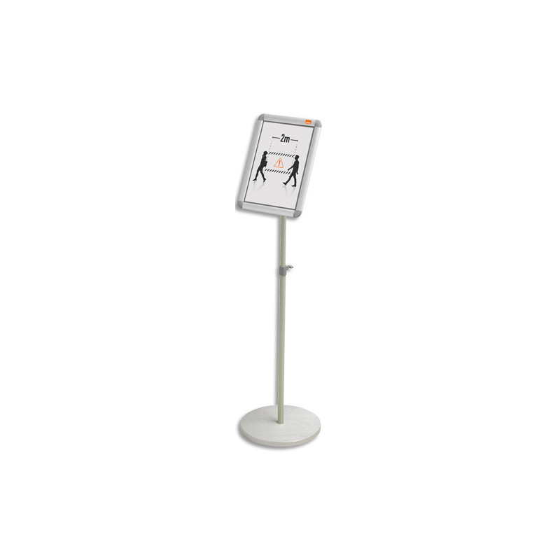 NOBO Présentoir sur pied pour porte-affiche clipsable, aluminium, A4