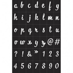 GRAINE CREATIVE Pochoirs Alphabétique Noir en vinyle souple, adhésifs, repositionnables, pour textiles...