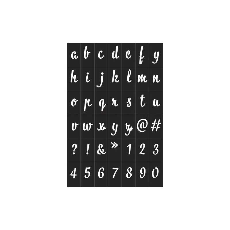 GRAINE CREATIVE Pochoirs Alphabétique Noir en vinyle souple, adhésifs, repositionnables, pour textiles...