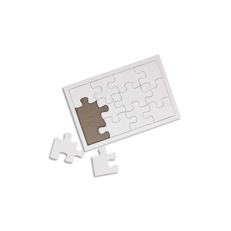SODERTEX Lot de 10 Puzzles en carton Blanc, 900 g/m², avec cadre, à customiser - Format 12/14 x 19/21 cm