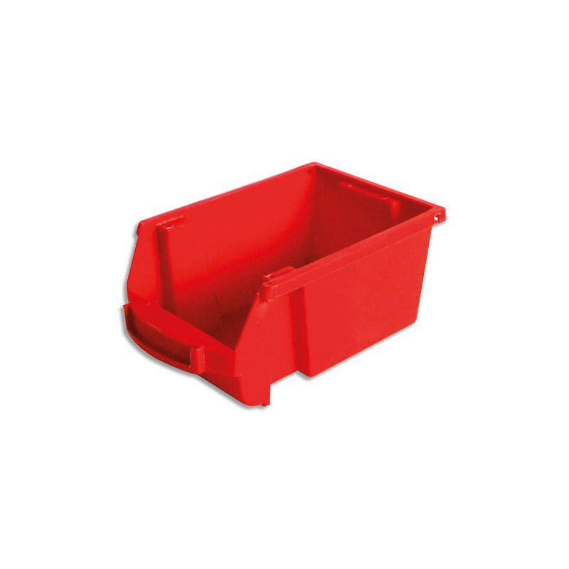 VISO Bac de rangement à bec 1L Spacy avec porte-étiquette en polypropylène Rouge L10 x H7 x P16 cm