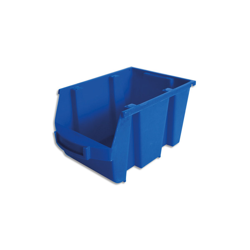 VISO Bac de rangement à bec 4L Spacy avec porte-étiquette en polypropylène Bleu L14 x H12,5 x P23 cm