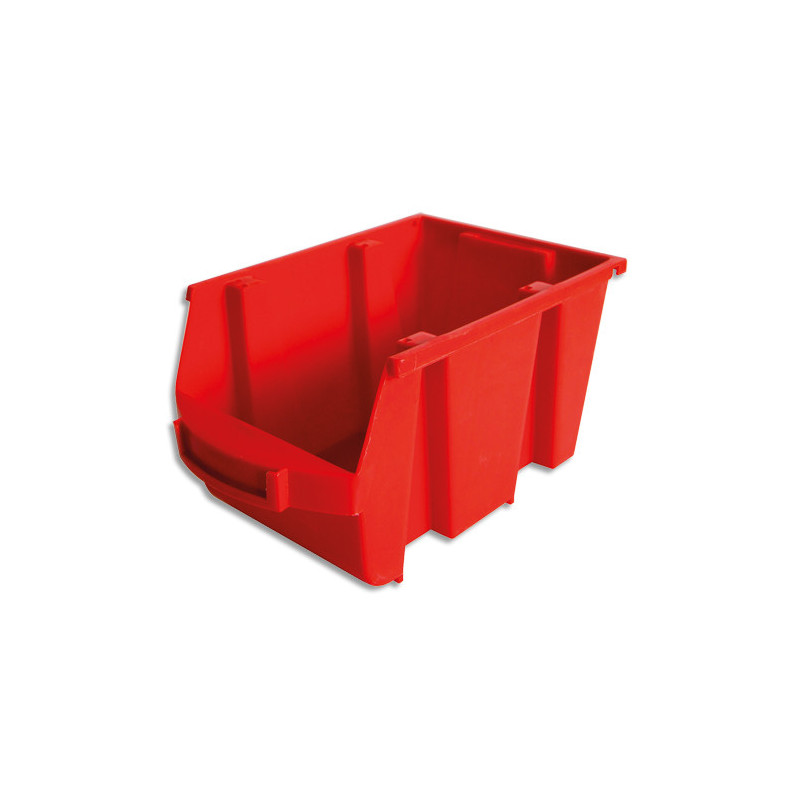 VISO Bac de rangement à bec 4L Spacy avec porte-étiquette en polypropylène Rouge L14 x H12,5 x P23 cm