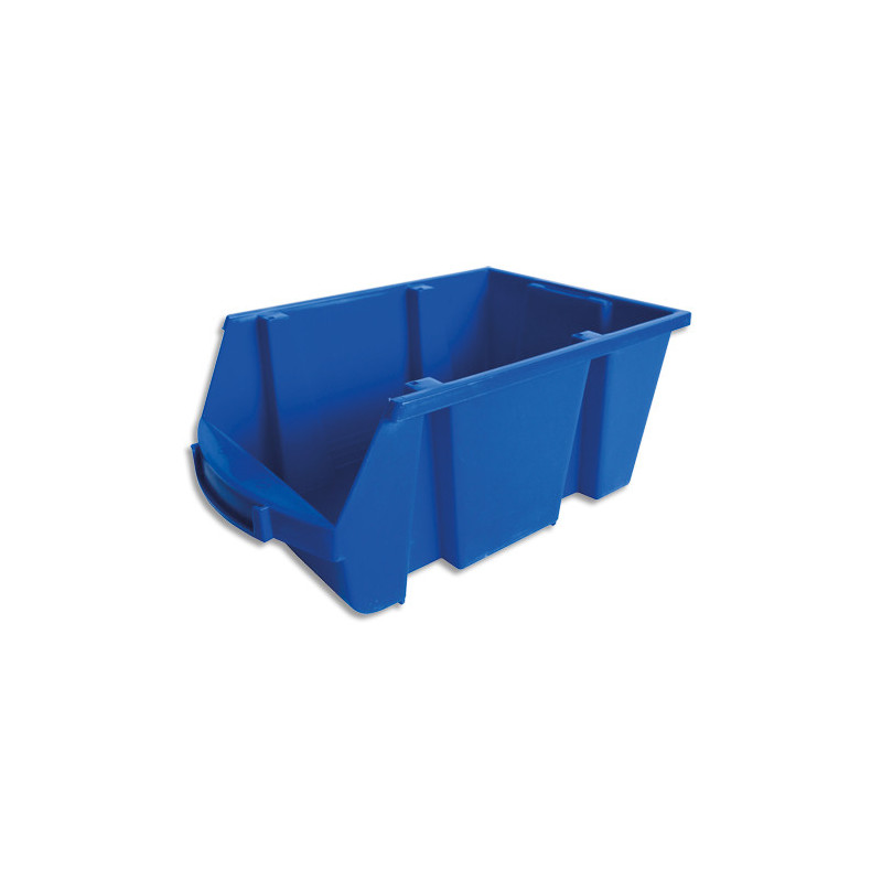 VISO Bac de rangement à bec 10L Spacy avec porte-étiquette en polypropylène Bleu L20 x H15 x P33 cm