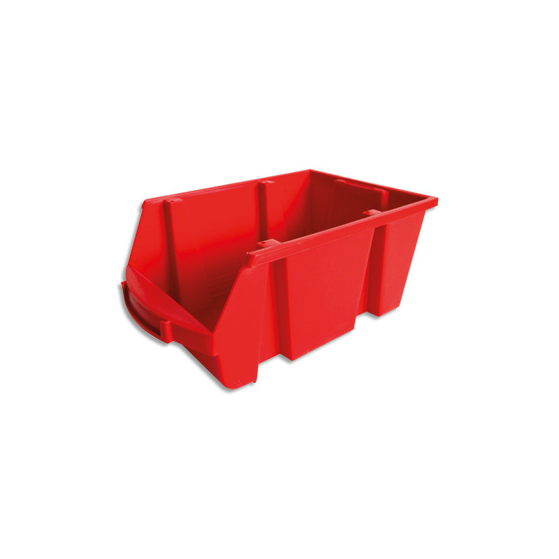 VISO Bac de rangement à bec 10L Spacy avec porte-étiquette en polypropylène Rouge L20 x H15 x P33 cm