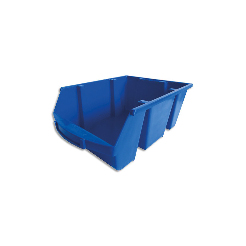 VISO Bac de rangement à bec 28L Spacy avec porte-étiquette en polypropylène Bleu L30,5 x H17,5 x P46 cm