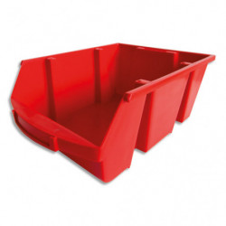 VISO Bac de rangement à bec 28L Spacy avec porte-étiquette en polypropylène Rouge L30,5 x H17,5 x P46 cm