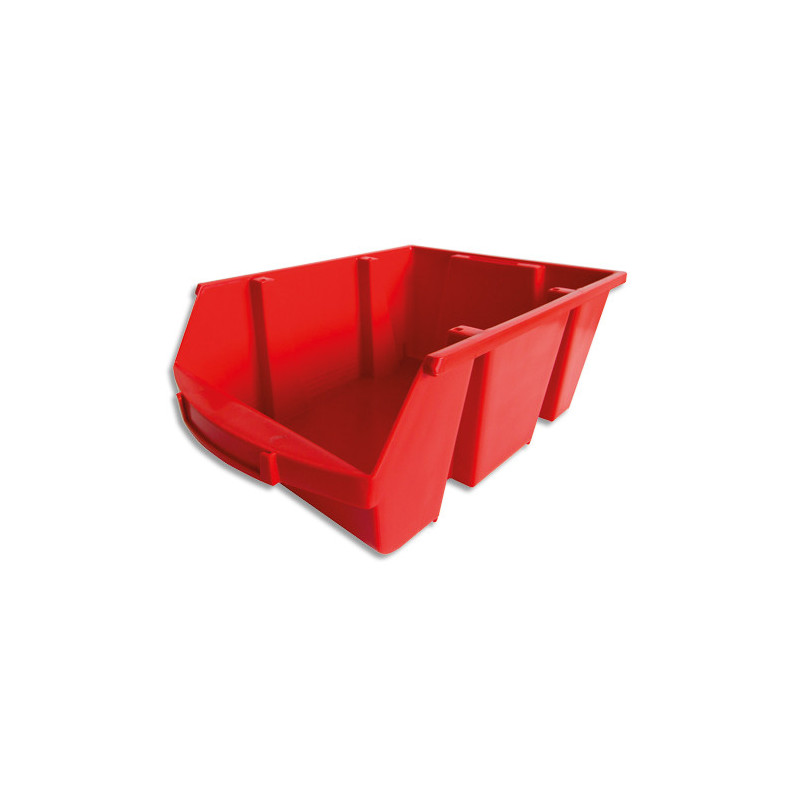 VISO Bac de rangement à bec 28L Spacy avec porte-étiquette en polypropylène Rouge L30,5 x H17,5 x P46 cm