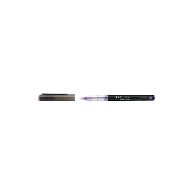 FABER CASTELL Roller à encre liquide Free Ink broad. Coloris violet. Pointe large 1,5mm