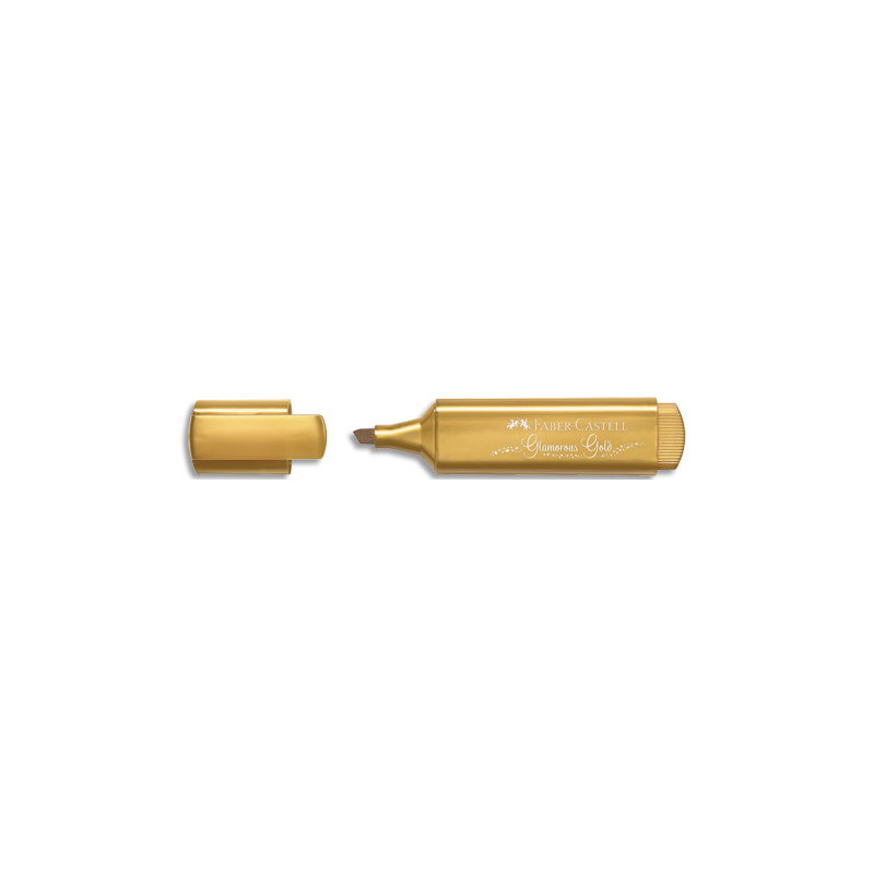 FABER CASTELL Surligneur Textliner 46 Métallique. Coloris or. Pointe biseautée