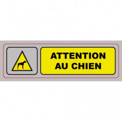 VISO Plaque de signalisation auto-adhésive en plastique couleur aluminium 17 x 5cm - Attention au chien