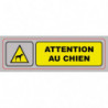 VISO Plaque de signalisation auto-adhésive en plastique couleur aluminium 17 x 5cm - Attention au chien