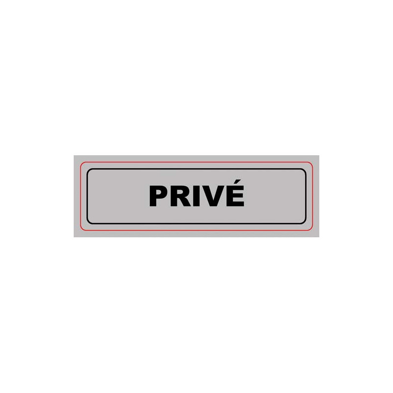VISO Plaque de signalisation auto-adhésive en plastique couleur aluminium 17 x 5cm - Privé