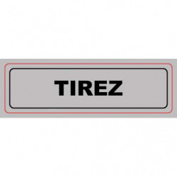 VISO Plaque de signalisation auto-adhésive en plastique couleur aluminium 17 x 5cm - Tirez (sans flèche)