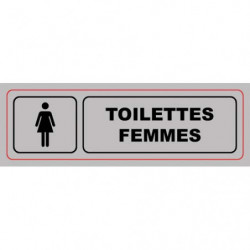 VISO Plaque de signalisation auto-adhésive en plastique couleur aluminium 17 x 5cm - Toilettes femmes