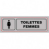 VISO Plaque de signalisation auto-adhésive en plastique couleur aluminium 17 x 5cm - Toilettes femmes