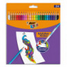 BIC Kids Evolution Illusion Crayons de Couleur Effaçables - Couleurs Assorties, Étui Carton de 24