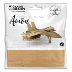 PWI Maquette avion en carton à assembler et décorer, personnaliser 16,5 x 17,5 x 6 cm