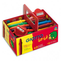 GIOTTO Schoolpack de 40 crayons à la cire incassables + 2 tailles crayons Bébé