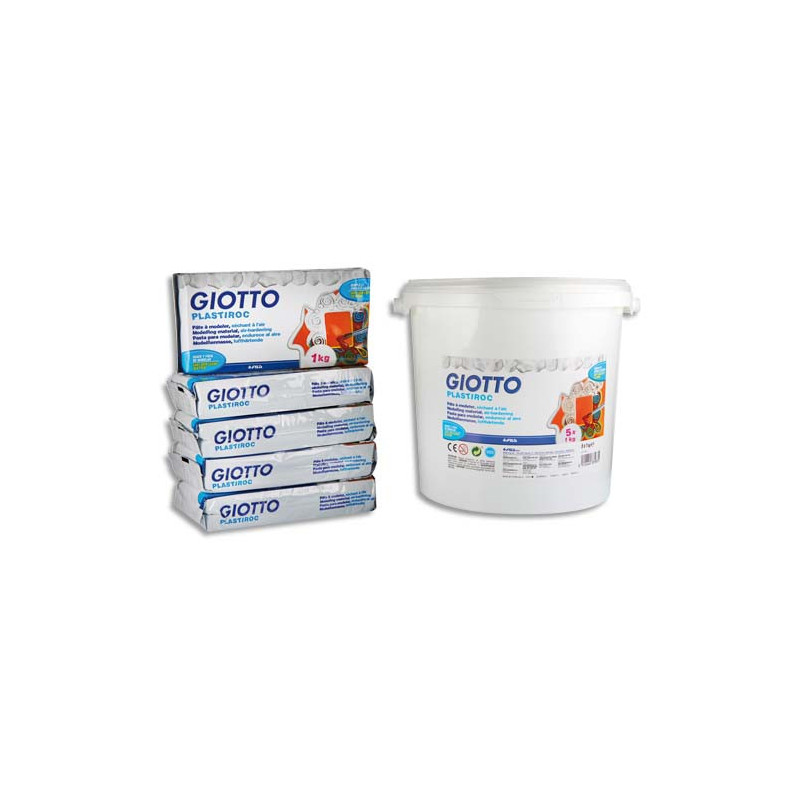 GIOTTO Pack de 5 pains de 1 kg plastiroc Blanc + 1 Boîte hermétique
