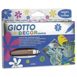 GIOTTO Etui de 5 marqueurs peinture pointe ogive Décor métal coloris assortis