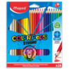 MAPED Pochette de 24 crayons de couleur COLOR'PEPS ''STRONG'' FSC. Corps triangle et mine résistante