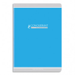 CONQUERANT 9 Cahier de devoirs, agrafé, 21x29,7 cm, 96p, 90g, Seyès, couverture carte assortis 4 couleurs