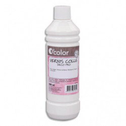 O COLOR Flacon de 500 ml de Vernis colle Blanc Deco Pro, sans acide ni solvant, tous types papier décors