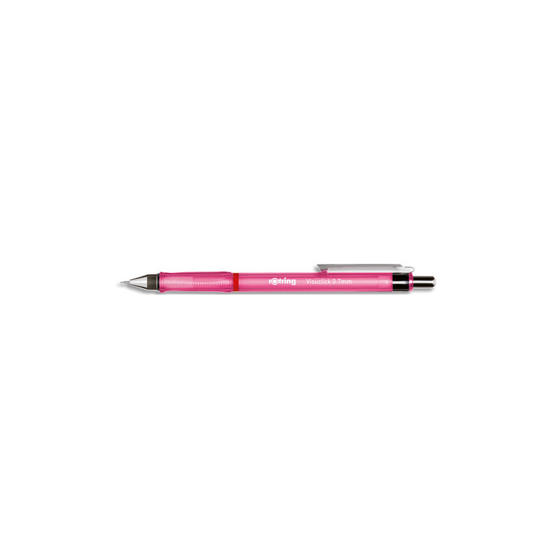 ROTRING Portemine VisuClick à mécanisme à déclic. Largeur de trait 0,7mm. Mine 2B. Coloris Rose
