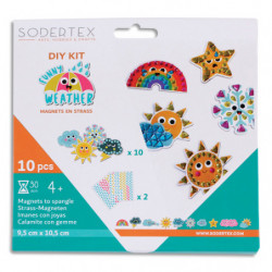SODERTEX Pack de 10 magnets à strasser FUNNY WEATHER - 17 x 22 cm - Coloris assortis L625925