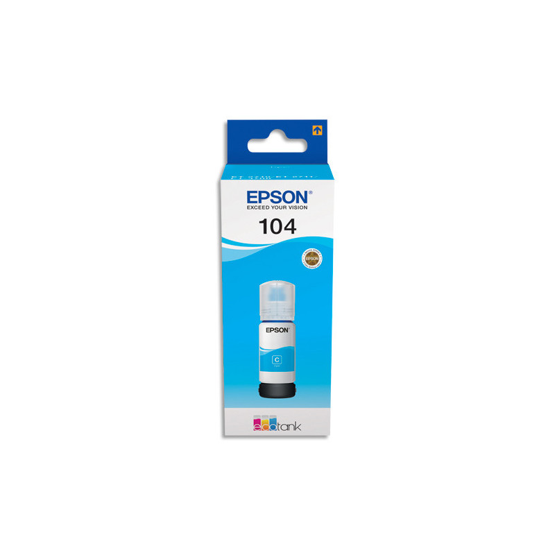 EPSON Bouteille Jet d'Encre 104 EcoTank Cyan - C13T00P240