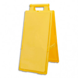 VISO Balise de signalisation de sol en polypropylène Jaune, à personnaliser, pliante L28 x H65 x P4/15 cm