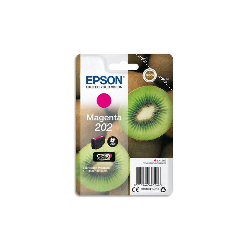 EPSON Cartouche Jet d'Encre Claria Premium Magenta ''Kiwi'' 202 - C13T02F34010