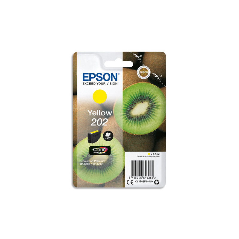 EPSON Cartouche Jet d'Encre Claria Premium Yellow ''Kiwi'' 202 - C13T02F44010