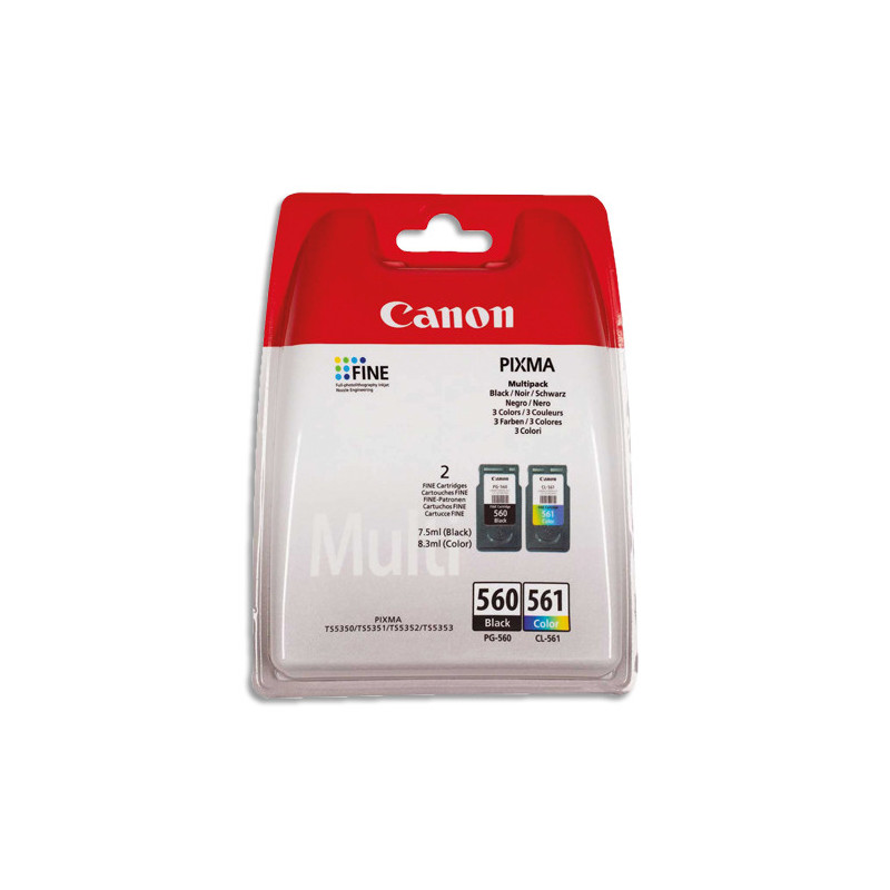 CANON Multipack Jet d'encre Noir + couleurs PG560/CL561 3713C006