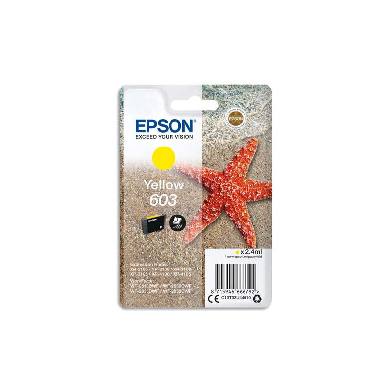 EPSON Cartouche Jet d'Encre Yellow ''Etoile de Mer'' 603 - C13T03U44010