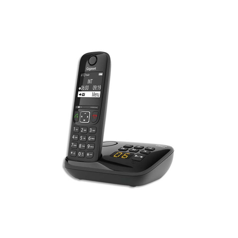 GIGASET Téléphone sans fil AS690A avec répondeur Noir AS690ANoir